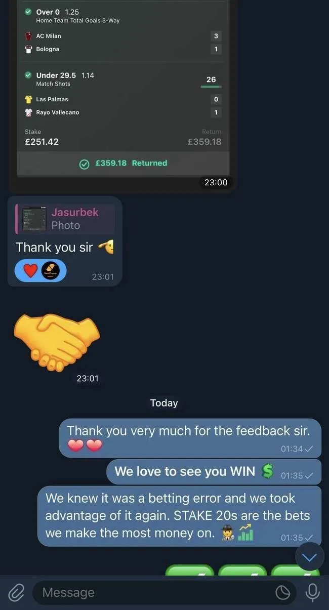 BetSwiss member result