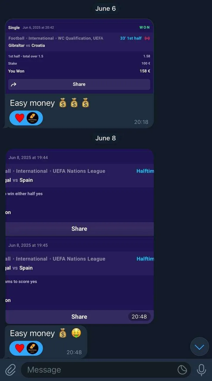 BetSwiss member result