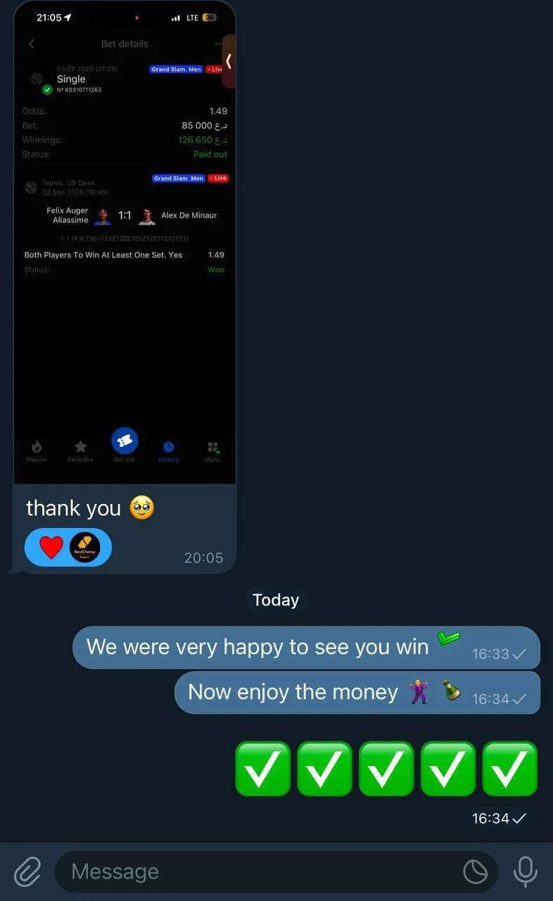 BetSwiss member result